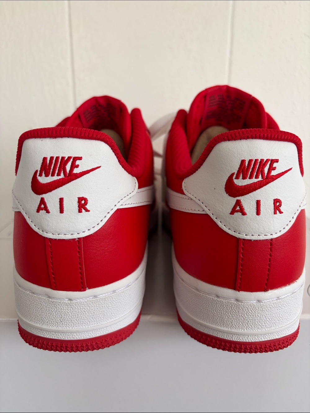 Nike Air Force 1 Low - Red with White Swoosh w/box - Picture 4 of 9